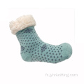 Chaussettes de pantoufle tricot thermique antidérapante